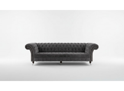 Designer Chesterfield Gro Luksus Couch Sofa 4 Sëtzer Stoff Sofa