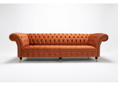 Sofa Polster Chesterfield Textil Sofas Design Luxus Ledersofas 4 Sëtzer 265cm