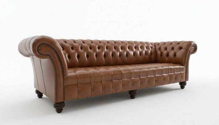 Brong Chesterfield Couch Lieder 4 Sëtzer XXL Grouss Sofa Couchen Grouss Neit Polster.