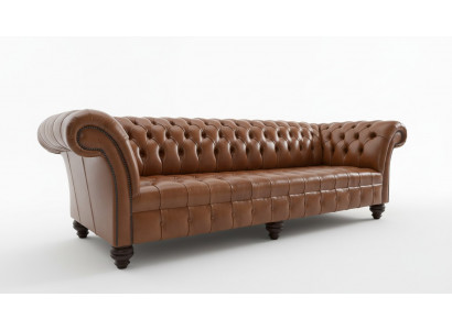 Brong Chesterfield Couch Lieder 4 Sëtzer XXL Grouss Sofa Couchen Grouss Neit Polster.
