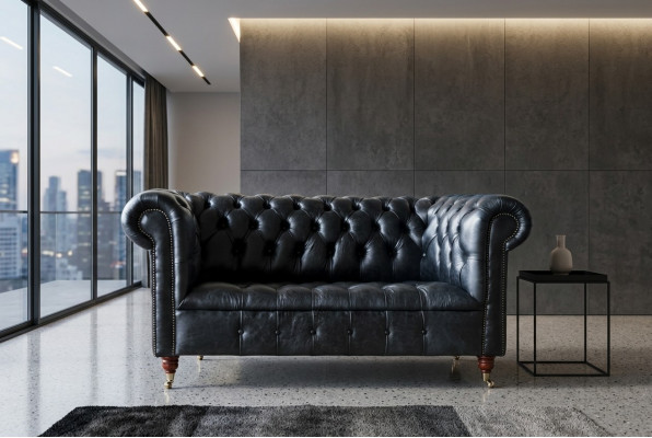 Wunnzëmmer Chesterfield klassesch Miwwelen Canapé Couch Canapéë Sëtz Polster Couchen