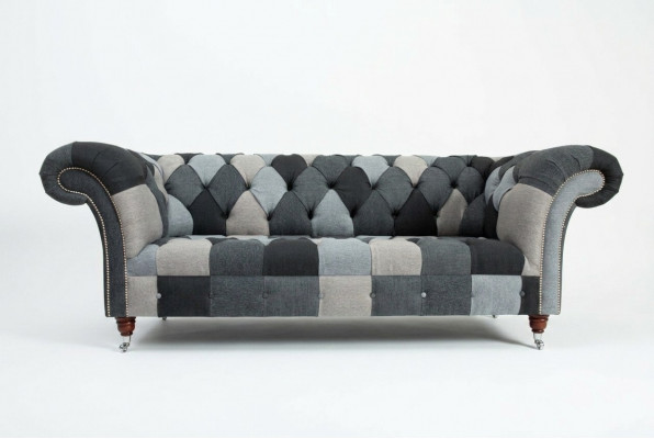 Canapé 3 Plazen Sofadesign Chesterfield Sëtz Garnitur Lieder Textil Polster Nei
