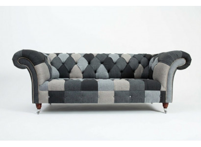 Canapé 3 Plazen Sofadesign Chesterfield Sëtz Garnitur Lieder Textil Polster Nei