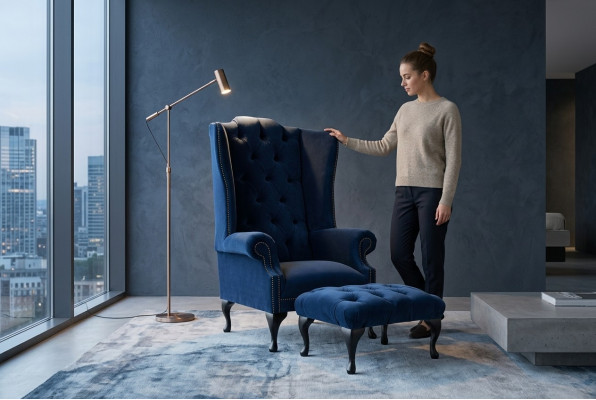 Lounge Luxus Télé Club Polster Sëtz Sessel Design Canapé Sofa Neit Relax Samett