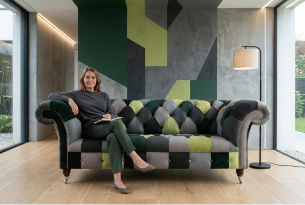 Dräisëtzer Canapé Polster Design Sofa 3er Sëtz Sofanen Dräisëtzer Chesterfield Nei