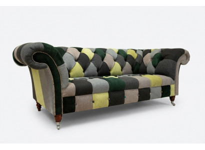 Dräisëtzer Canapé Polster Design Sofa 3er Sëtz Sofanen Dräisëtzer Chesterfield Nei