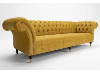 Sofa Sofa Polster Chesterfield Textil Sofas Design Luxus Stoffsofas 4-Sëtzer Giel