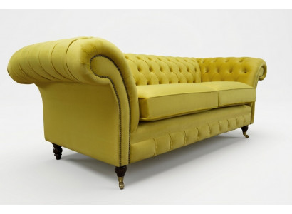 Chesterfield 3 Sëtzer Designer Canapé Couch Polstersofas Couchen Stoff Textil Nei