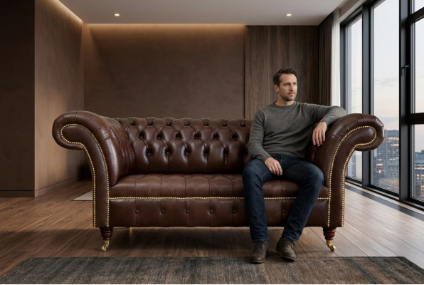 Klassesch Chesterfield Miwwelen Wunnzëmmersofa Canapé Sëtzpolster Couchen Sofas