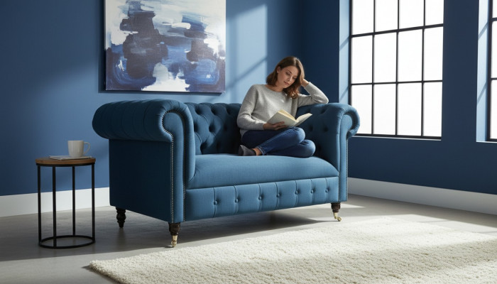 Design Polster Sëtz Couch 2 Sëtzer Garnitur Sofa Sofas Couchen Textil Stoff Gréng