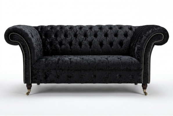 Luxus Chesterfield 2-Sitzer Couch Polster Sofa Textil Stoff Garnitur Nei Couchen