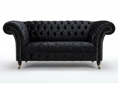 Luxus Chesterfield 2-Sitzer Couch Polster Sofa Textil Stoff Garnitur Nei Couchen