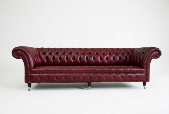 Chesterfield Design Sofa 4 Sëtzer Canapé Polster Luxus Klassesch Textil Sofas
