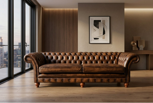 Chesterfield Sofa 4 Sëtzer Wunnzëmmer Couch Couchen Polster Sofas Neit XXL Grouss