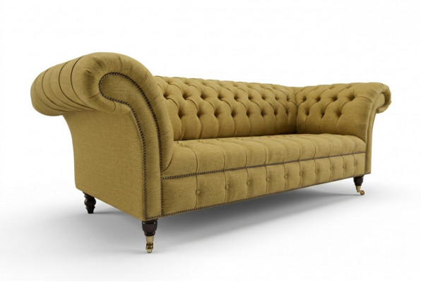 Gelbe Couch Dreisitzer Polster Design Sofa 3er Sitz Sofas Zimmer Luxus Couchen