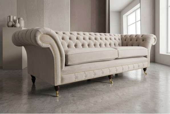 Sofa 4 Sëtzer XXL Couch Sëtz Polster Sofas Couchen Chesterfield Design