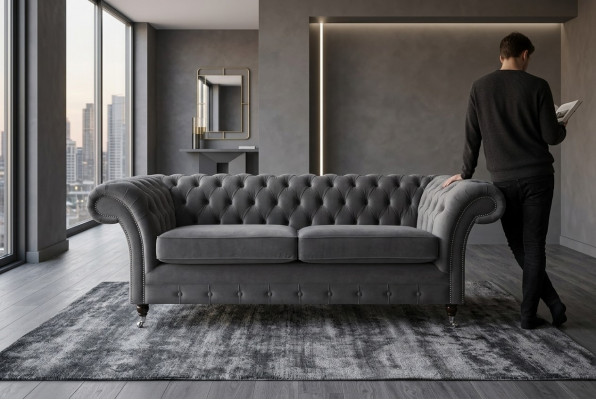 Dreisëtzer Canapé Polster Design Sofa 3-Sëtz Sofas Wunnzëmmer Miwwelen