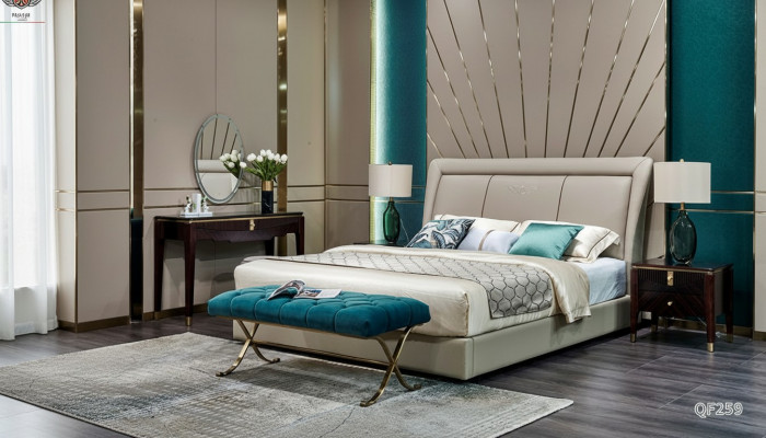 Klassesch Bett 2x Nuetsdësch 3 Stéck Schlofkummer Set Better nei Luxus