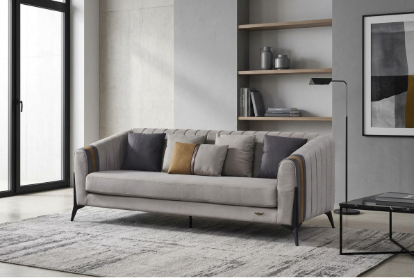 Soffagarnitur Wunnlandschaft Sofas Couchen Polster Stoffsofa 3+1 Sëtzer