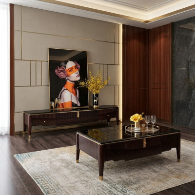 Canapé Dësch Holz Dësch Niewendësch Sofa Canapé Dëscher Marmor Wunnzëmmer Design Miwwelen