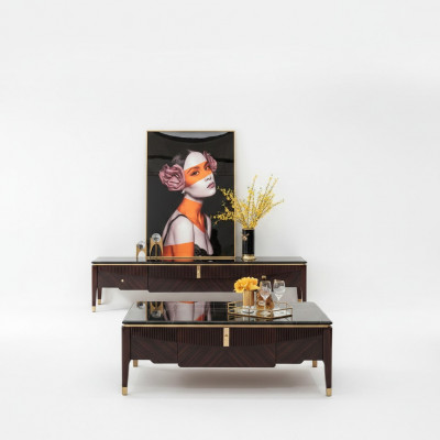 Canapé Dësch Holz Dësch Niewendësch Sofa Canapé Dëscher Marmor Wunnzëmmer Design Miwwelen