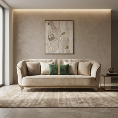 Design 3-Sëtzer Drësëtzer Sofaen Club Lounge Sofa Polster Couch Stoff
