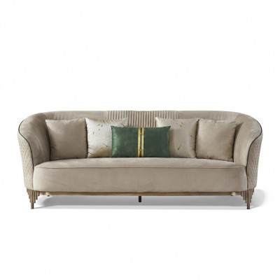 Design 3-Sëtzer Drësëtzer Sofaen Club Lounge Sofa Polster Couch Stoff