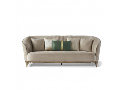 Design 3-Sëtzer Drësëtzer Sofaen Club Lounge Sofa Polster Couch Stoff