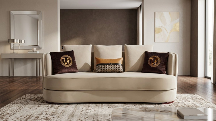 Modern Sofa-Garnitur 3+1 Set Design Sofae Gepolstert Couchen Lieder.