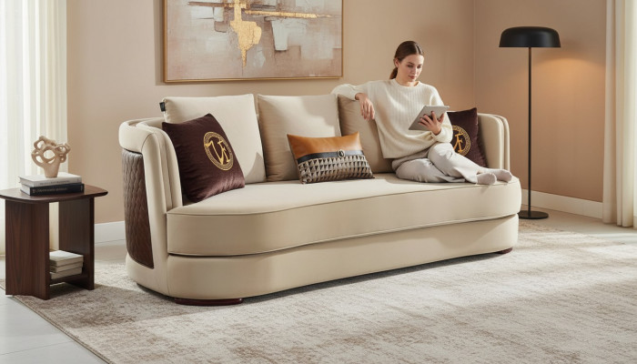 Designer Sofa Couch Polstersoffas Couchen Lieder Nei 3 Plazdréier Sitzungssëtz.