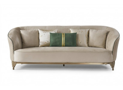 Dräisëtzer 3 Sëtzer Designer Sofa Polster Sofae Couchen Stoff Textil Lieder.