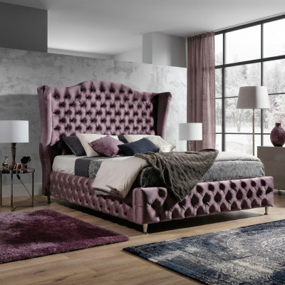Kinneks Chesterfield Bett Aubergine Better Klassesch Design