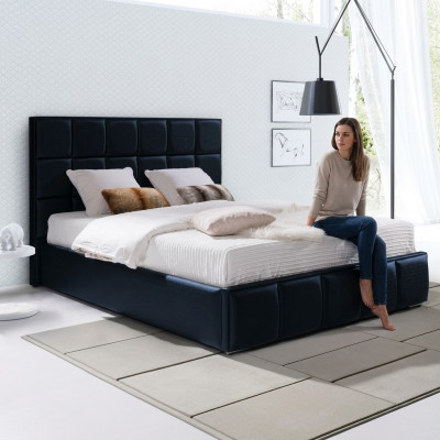 Schwaarzt Bett Këssen Design Luxus Duebel Better Schlofzëmmer jvmoebel® Nei