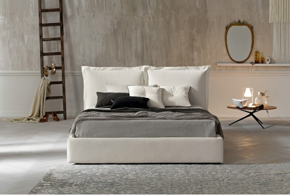 Modernen Design Hotel Bett XXL Better Luxus Stil Duebel Textil 180x200cm Stoff