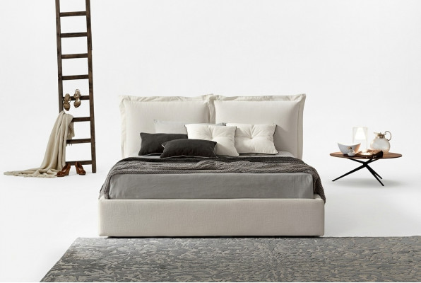 Modernen Design Hotel Bett XXL Better Luxus Stil Duebel Textil 180x200cm Stoff