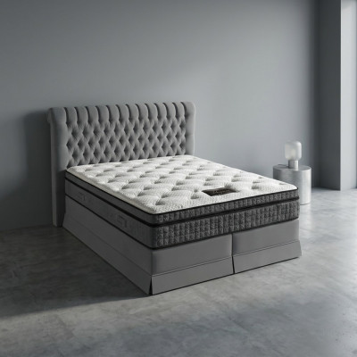 Duebelbett Samt Better Polster Schlofzëmmer Bestietnes Boxspringbett