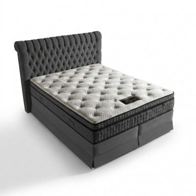 Duebelbett Samt Better Polster Schlofzëmmer Bestietnes Boxspringbett
