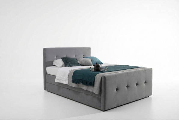 Modern Grey Chesterfield Bett Luxus duebel Better Schlofkummer Miwwelen