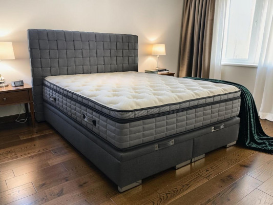 Luxus Schlofzëmmer Bett Polster Design Luxus Duebel Hotel Better 140x200cm Nei
