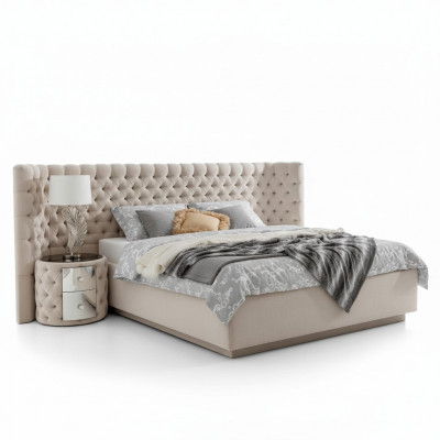 Chesterfield Bett Luxus Schlofkummer Hotel Deko Këssen Better mat Knäppercher