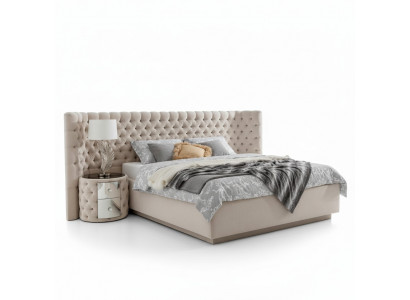 Chesterfield Bett Luxus Schlofkummer Hotel Deko Këssen Better mat Knäppercher