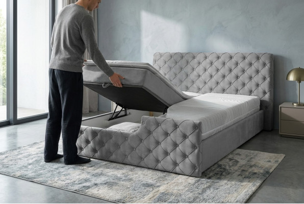Grousst Duebelbett Chesterfield Hotel Better Designer Schlofzëmmer Miwwelen