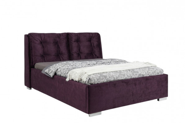 Lila Polsterbett Bett Ehebett Textil Designerbett Duebelbett Bettegestell Better