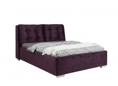 Lila Polsterbett Bett Ehebett Textil Designerbett Duebelbett Bettegestell Better
