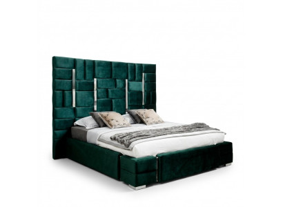 Polsterbett Duebelbett Designer Bett Ehebett Schlofzëmmer Sametbett Stoffbetter