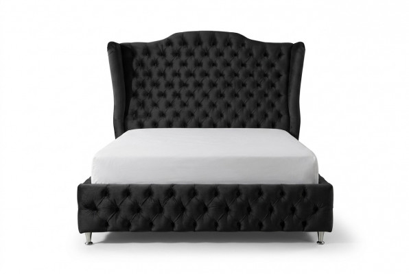 Schwaarzt Bett Chesterfield Polster Duebelbett Luxus Schlofzëmmer Design Better