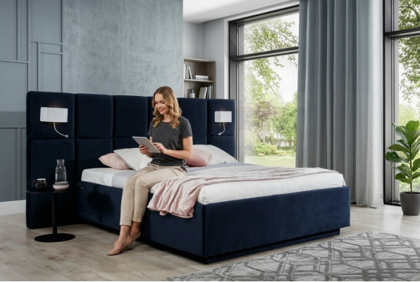 Schlofzëmmer Design Luxus Bett 200x200 Textil Better Duebel Bettstell