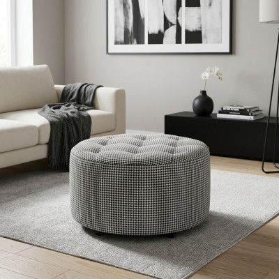 Ronnen Häich Design Polster Fousshocker Ottoman Sëtz Textil Chaise Lounge Pufa
