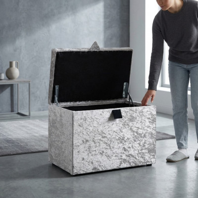 Pouf Foussocker Ottoman Sëtz Hocker Polsterhocker Sëtzocker Edel Truh Këscht nei