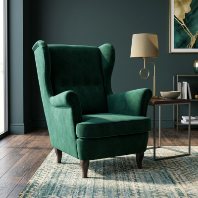 Ohrensessel Stil Sessel Fernsehsessel Design Polstersofa Couch Chesterfield Textil Miwwelen